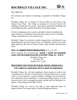 Fill in a Valid Rochdale village application Form