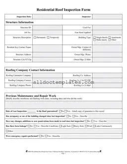 Fill in a Valid Roof Inspection Form