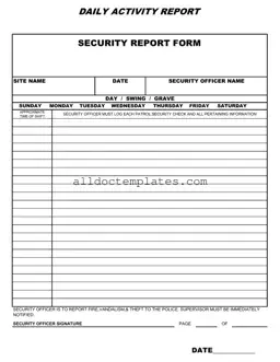 Fill in a Valid Security Guard Daily Report Sample Form