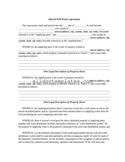 Fill in a Valid Shared Well Agreement Form