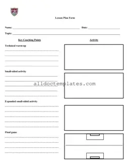 Fill in a Valid Soccer Training Session Plan Form