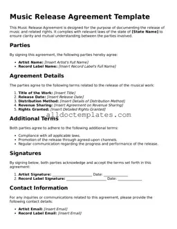 Valid Music Release Template