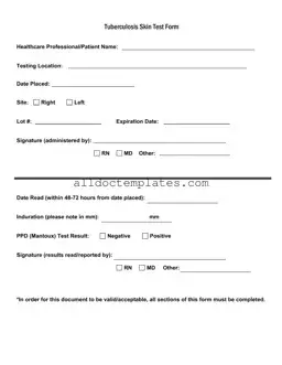 Fill in a Valid Tb Test Form