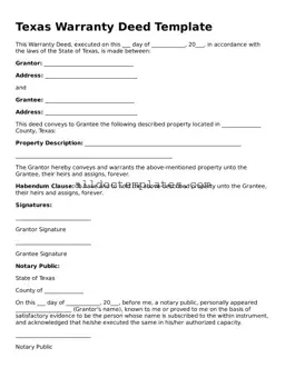 Free Deed Document for Texas State