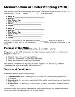 Valid Memorandum of Understanding Template
