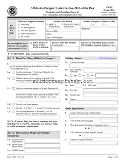 Fill in a Valid USCIS I-864 Form