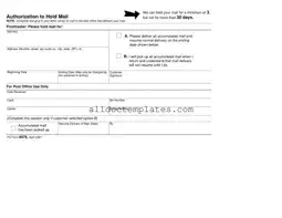 Fill in a Valid Usps Hold Mail Request Form