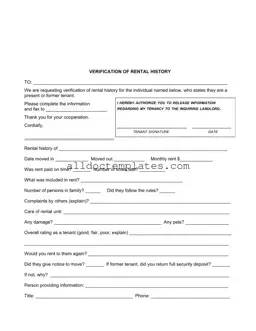 Fill in a Valid Verification Rental Form