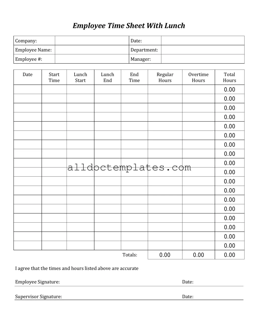 Fill in a Valid Time Card Form