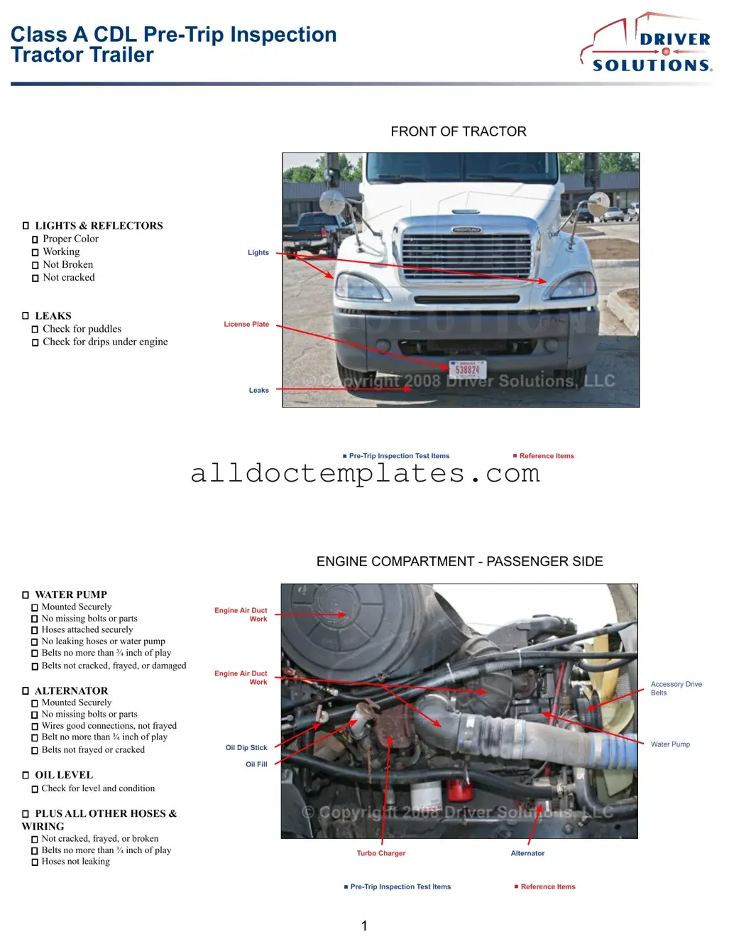 Fill in a Valid Pre Trip Inspection Checklist Form