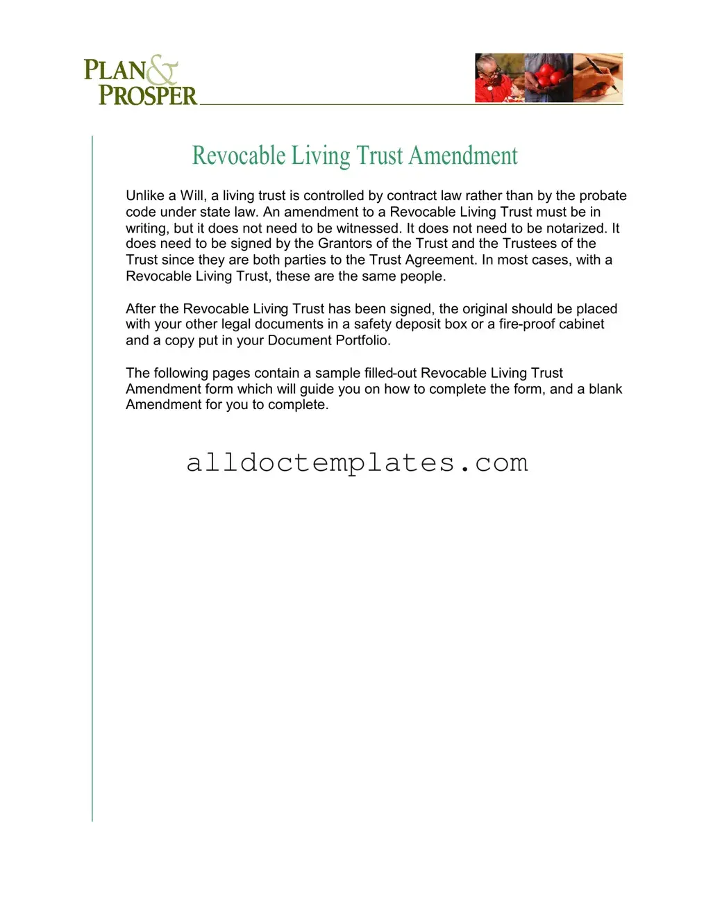 Fill in a Valid Trust Amendment Form
